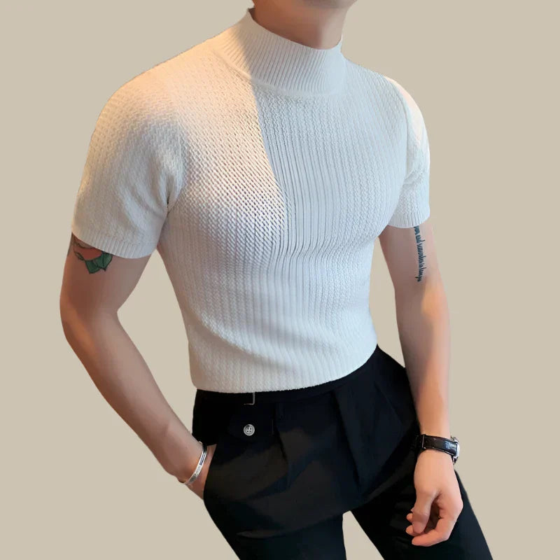 NÉVO Coltrui | Zachte heren pullover sweater met korte mouwen voor een casual outfit