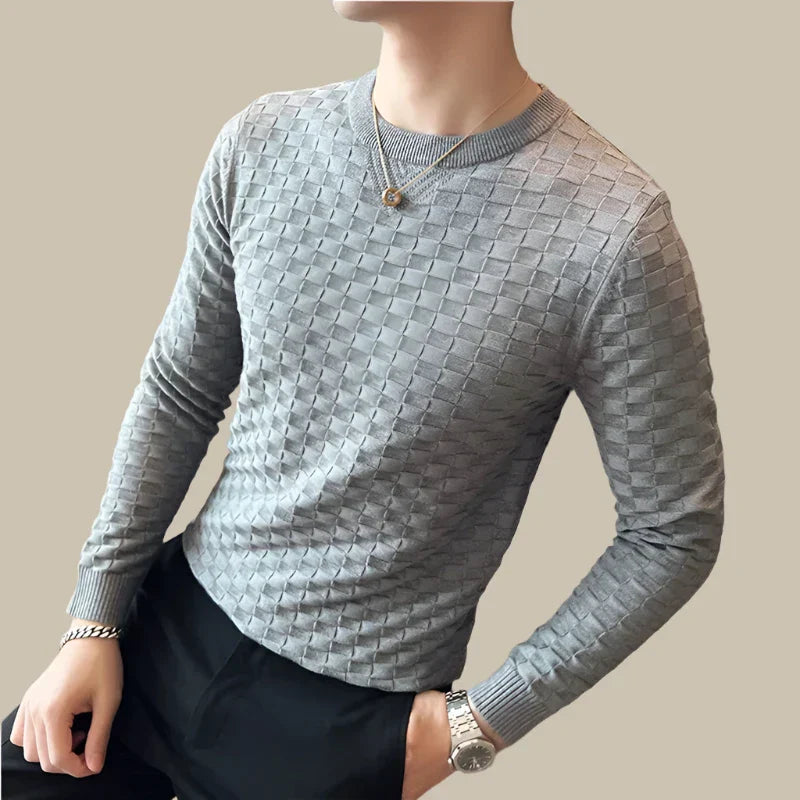 NÉVO Coltrui | Stoere nette heren trui met damier patroon voor een unieke look