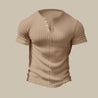 Casual gebreid T-shirt met V-hals en knopen