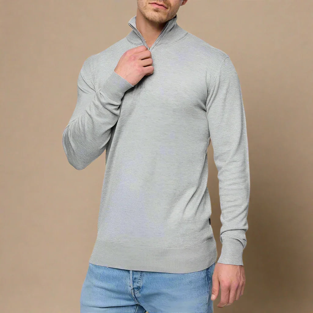 NÉVO Half Zip Sweater | Fijn gebreide Business Casual schipperstrui voor mannen