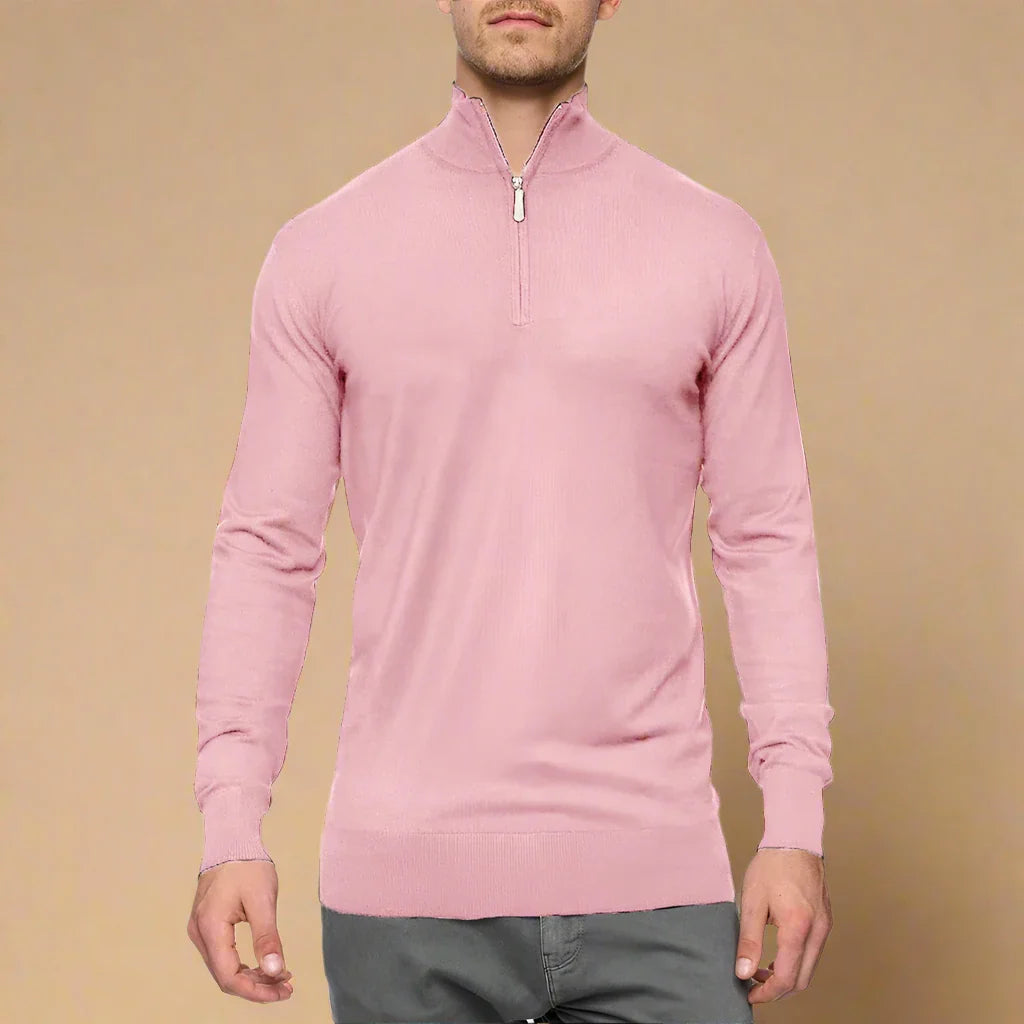 NÉVO Half Zip Sweater | Fijn gebreide Business Casual schipperstrui voor mannen