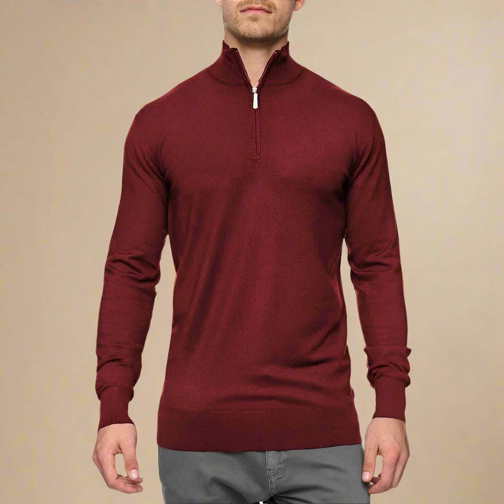 NÉVO Half Zip Sweater | Fijn gebreide Business Casual schipperstrui voor mannen