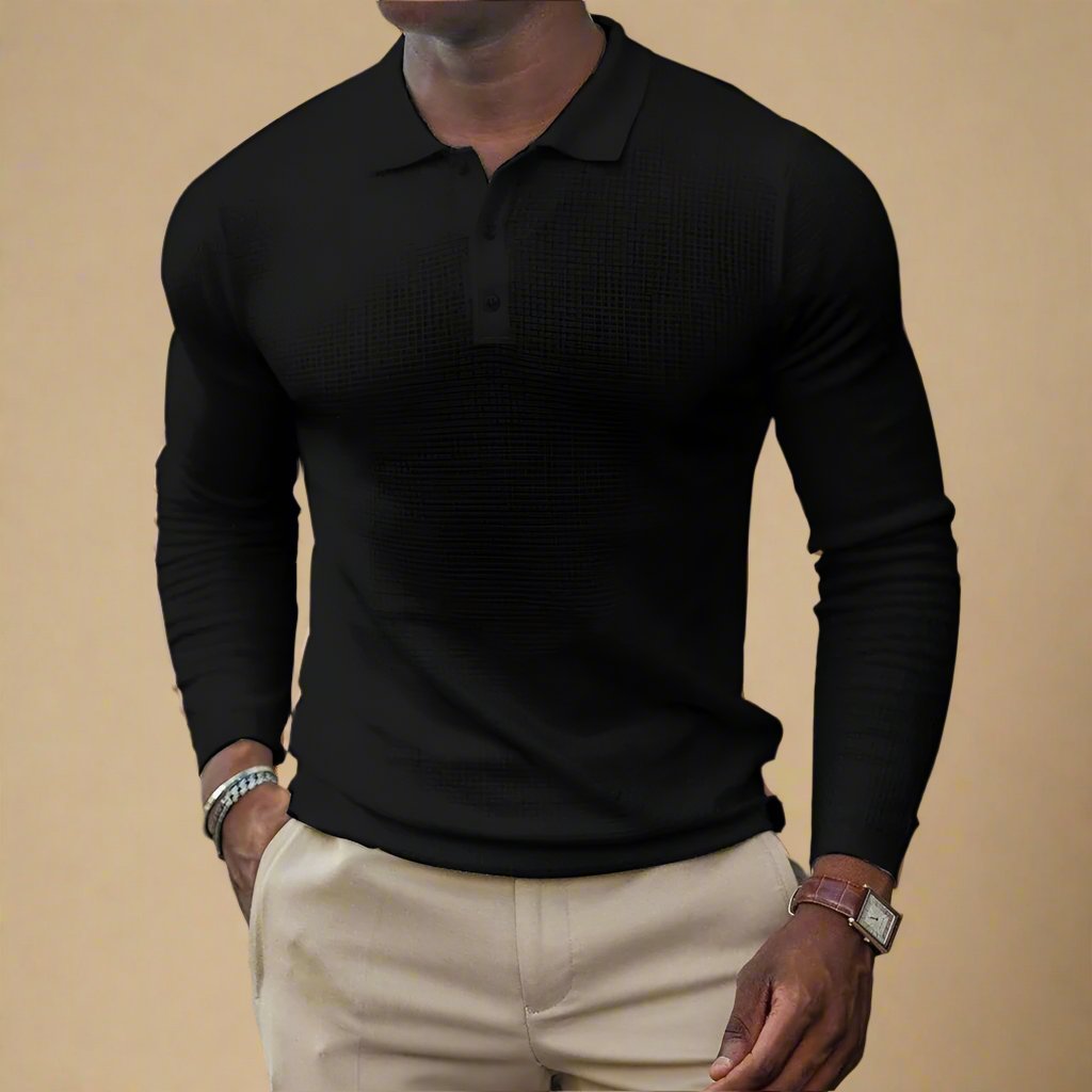 NÉVO Polo Trui | Business Casual Longsleeve Gebreide Polo voor Heren