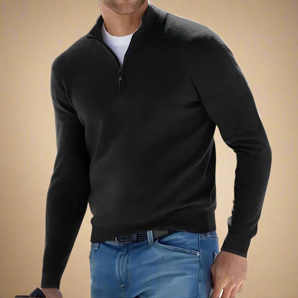 NÉVO Half Zip Sweater | Fijn gebreide Casual Chique schipperstrui voor heren