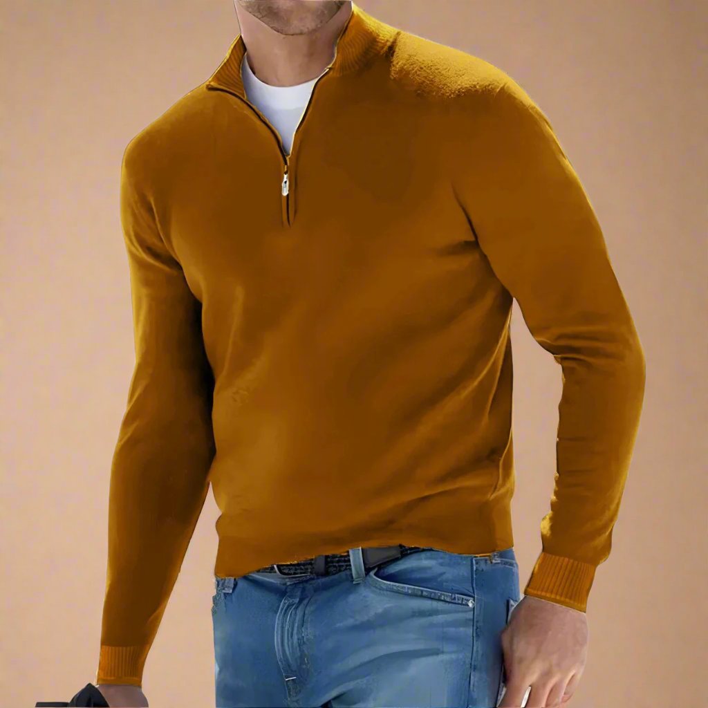 NÉVO Half Zip Sweater | Fijn gebreide Casual Chique schipperstrui voor heren