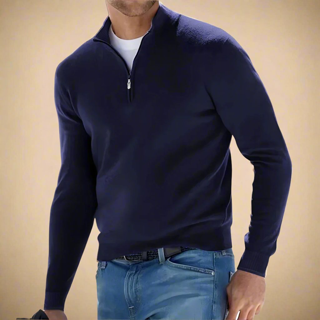 NÉVO Half Zip Sweater | Fijn gebreide Casual Chique schipperstrui voor heren