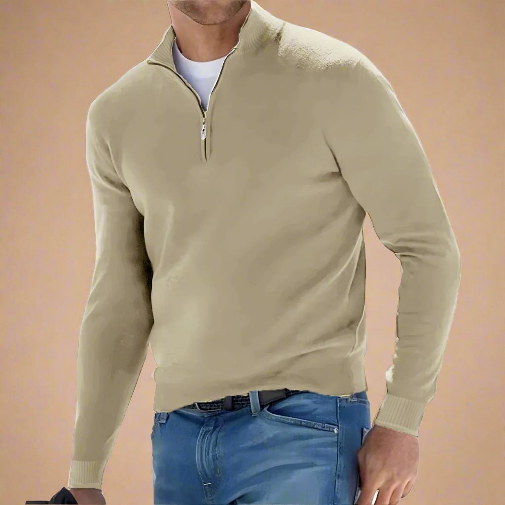 NÉVO Half Zip Sweater | Fijn gebreide Casual Chique schipperstrui voor heren