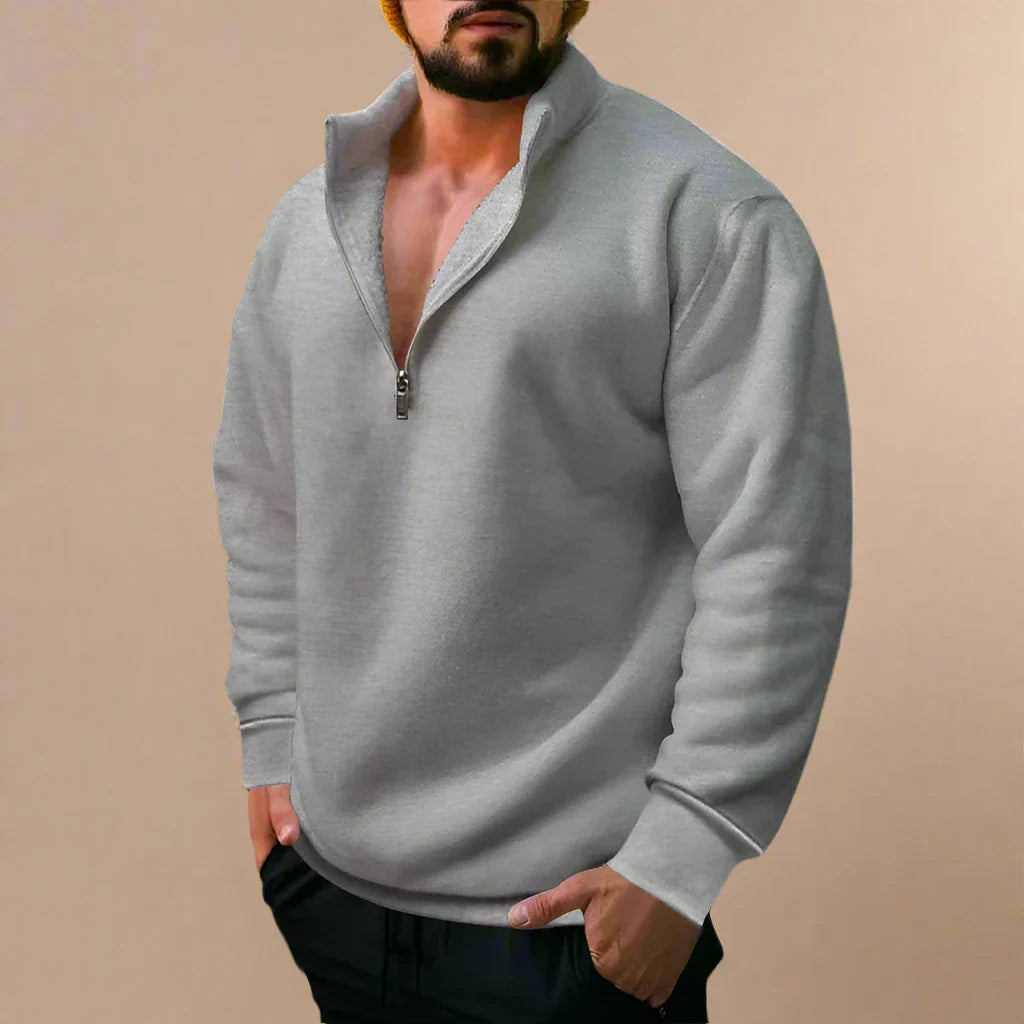 NÉVO Half Zip Sweater | Muscle Fit fleece trui met rits voor casual heren