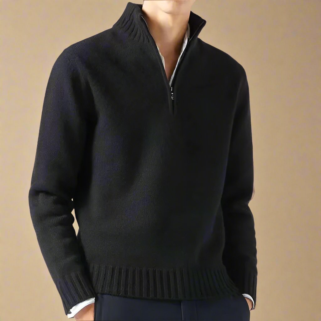 NÉVO Half Zip Sweater | Fijn gebreide Business Casual schipperstruien voor heren