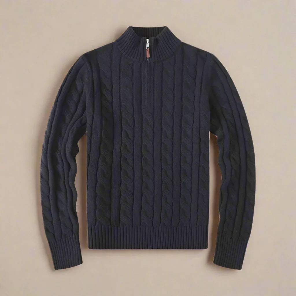 NÉVO Half Zip Sweater | Luxe gebreide schipperstrui voor heren