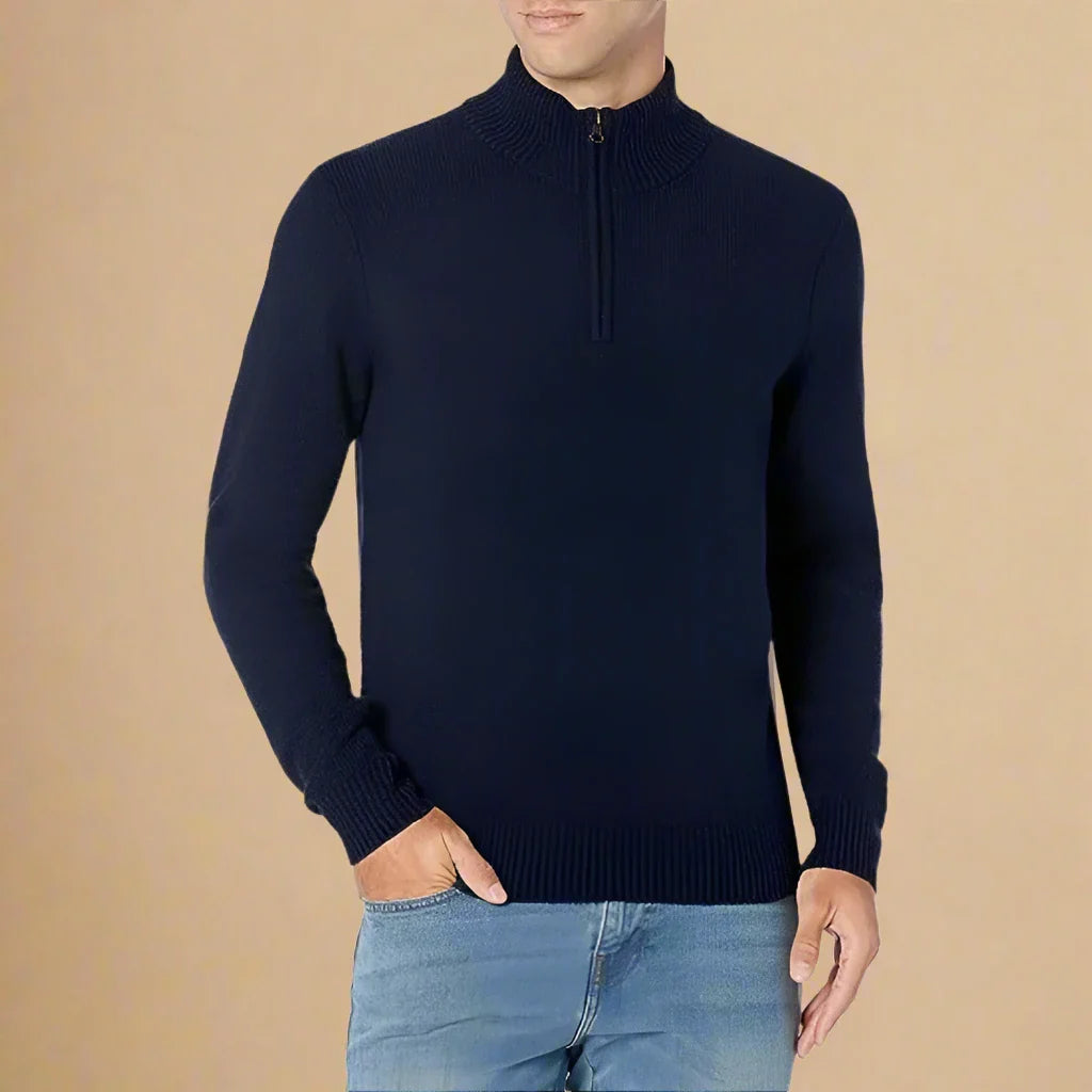 NÉVO Schipperstrui | Moderne Half Zip Gebreide Sweater voor nette heren