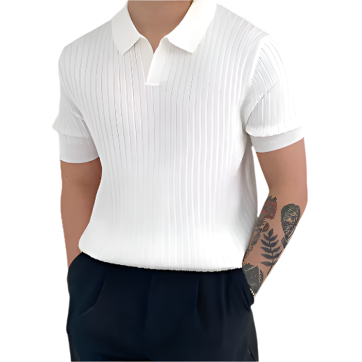 NÉVO Ibiza Ribbed Cotton Polo heren