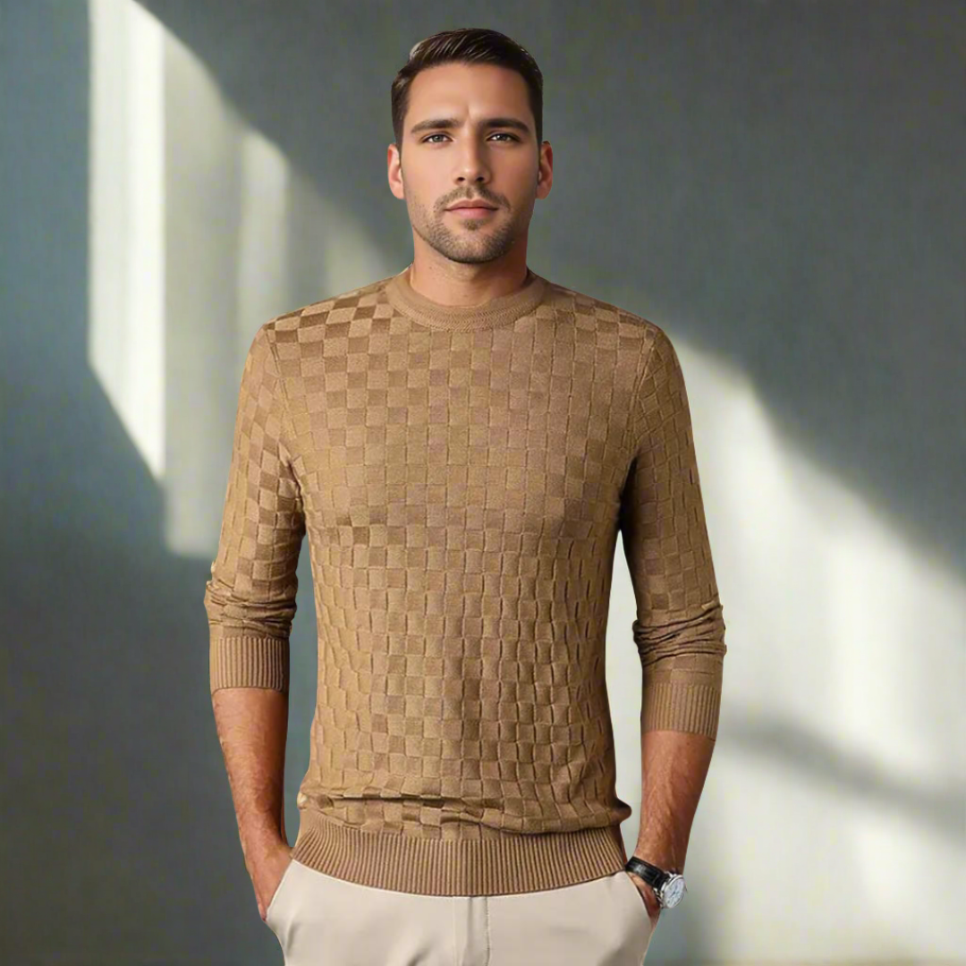 NÉVO Sweater | Stijlvolle nette heren trui met blokken design