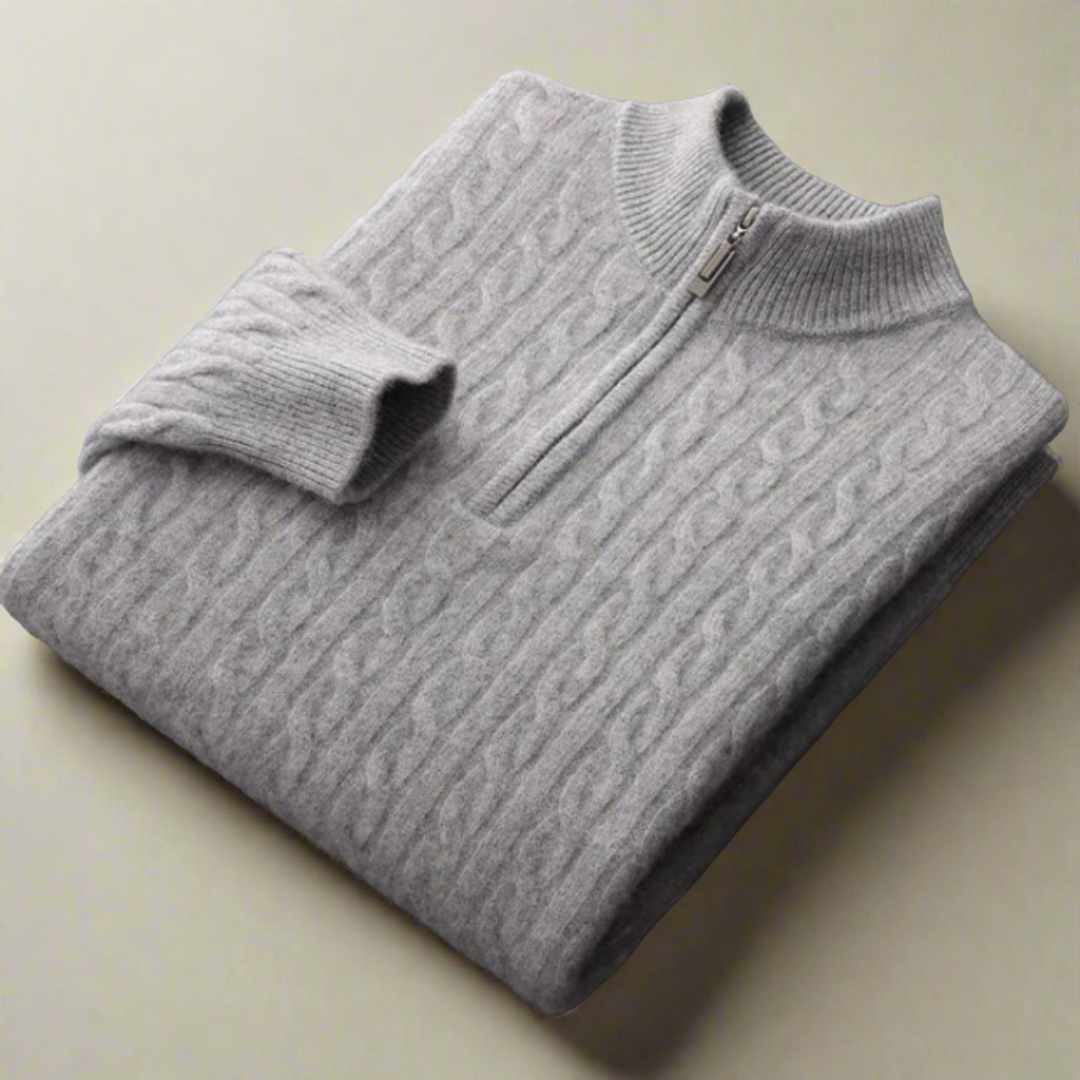 NÉVO Woven Half Zip Sweater heren