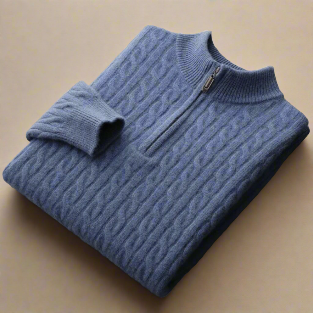 NÉVO Woven Half Zip Sweater heren