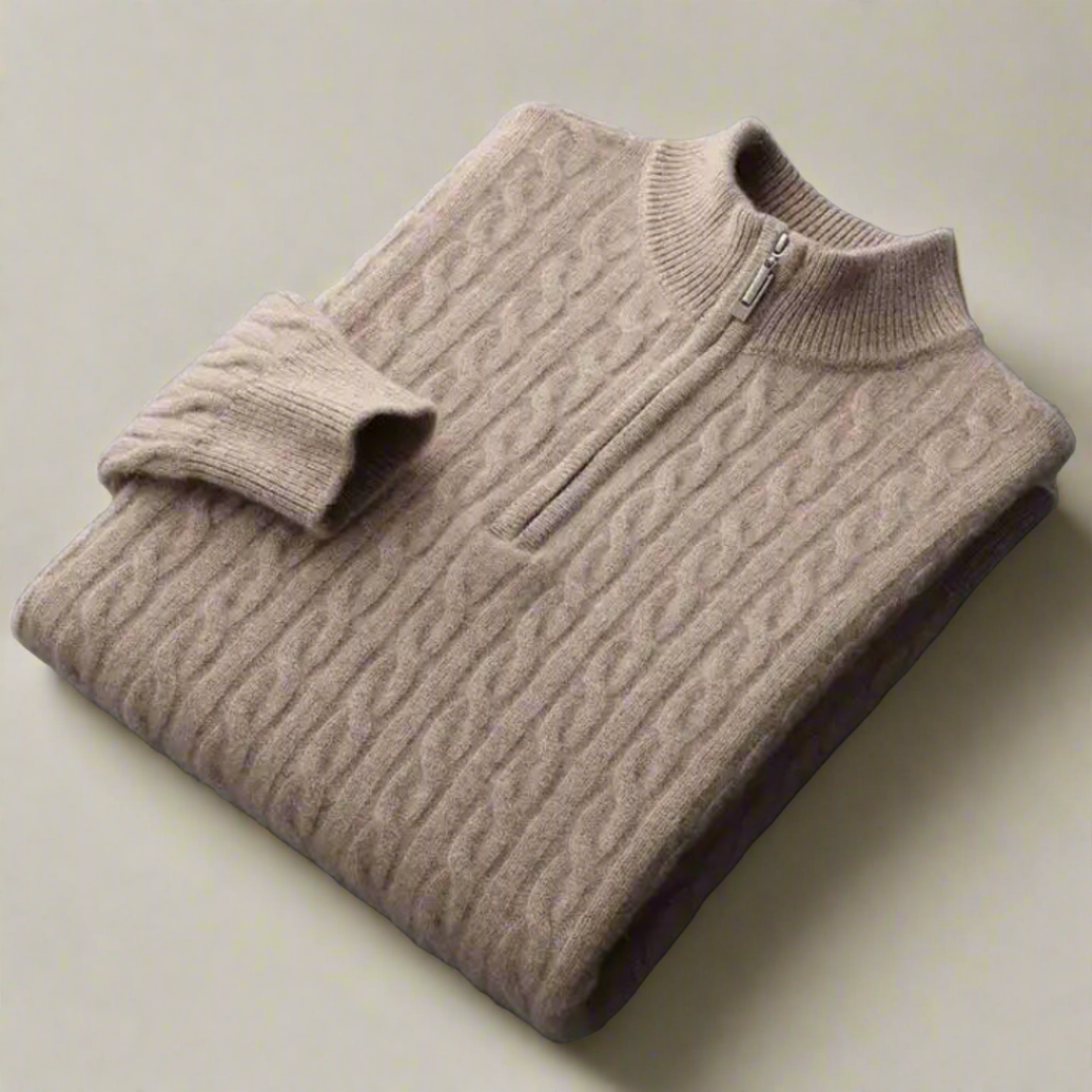 NÉVO Woven Half Zip Sweater heren