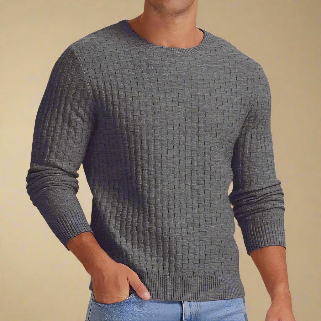 NÉVO Sweater | Smart Casual Gebreide heren trui met ruitpatroon en ronde hals