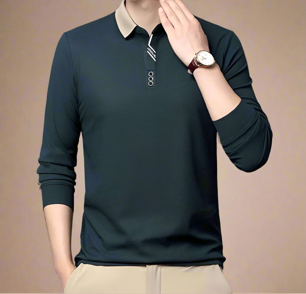 NÉVO Polo Trui | Sportieve Casual Longsleeve Polo voor Heren