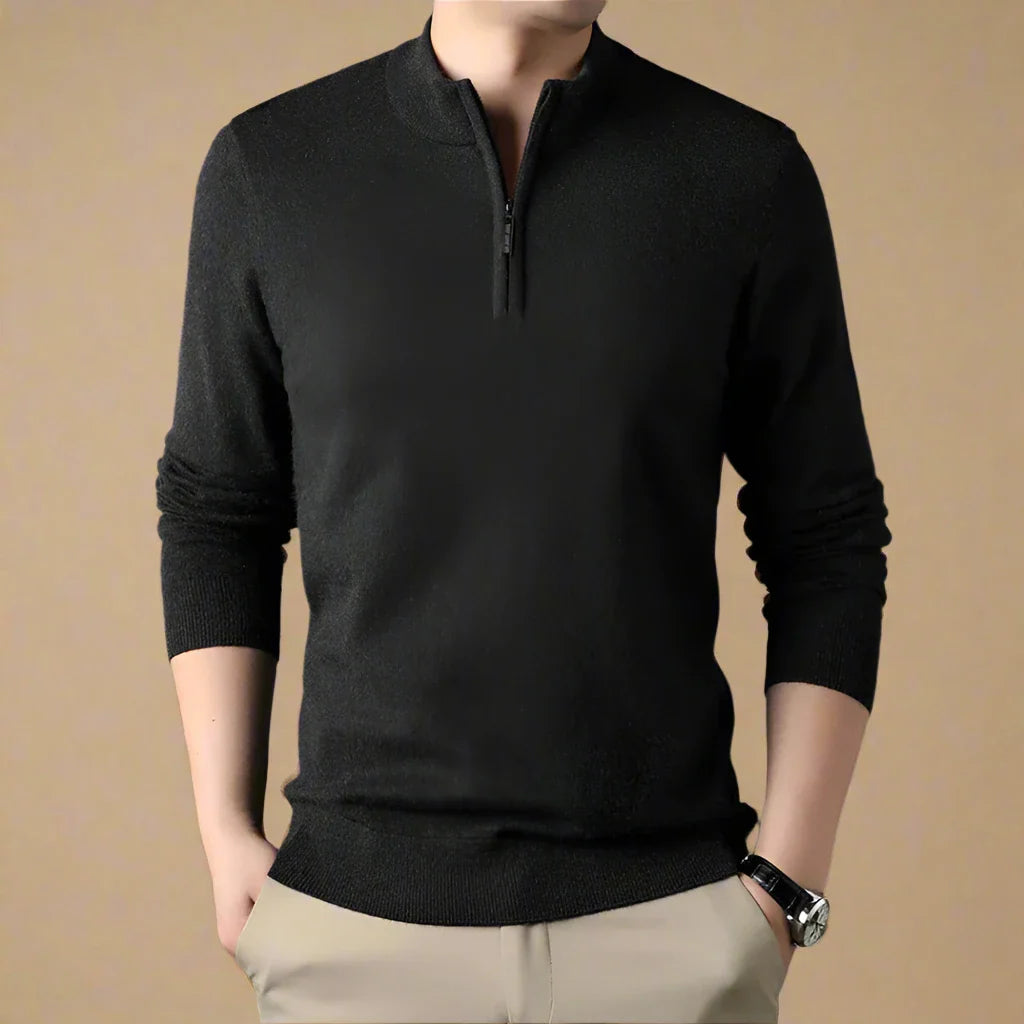 NÉVO Half Zip Sweater | Business Casual schipperstrui met merino-look voor mannen